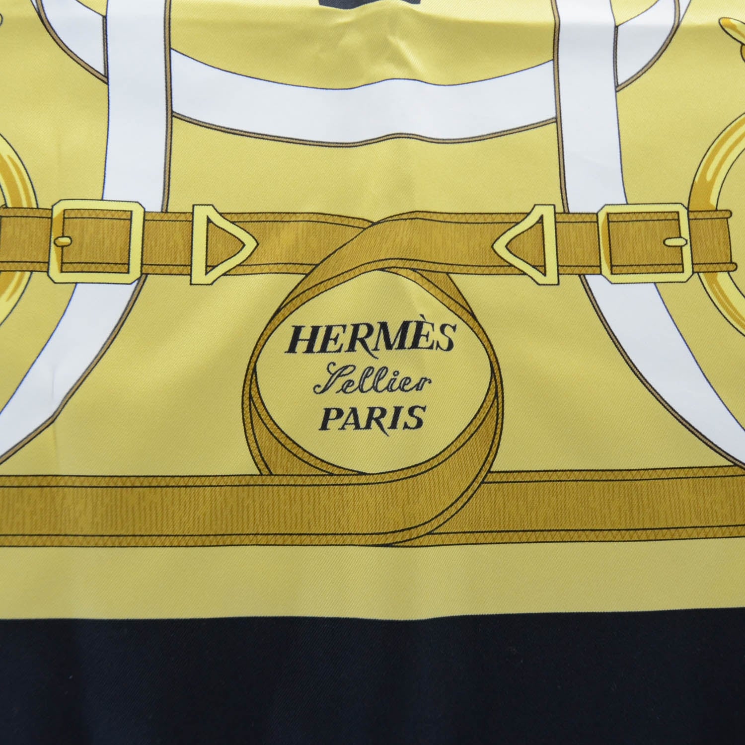 Hermes Silk Eperon D Or Scarf 90 Black Gold 2 of 4