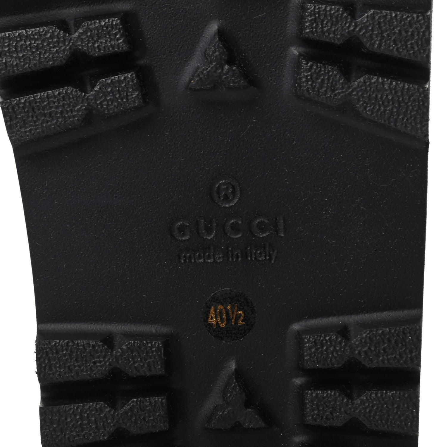 Gucci Metallic Calfskin Web Platform Lug Sole Sandals 40.5 Gold 6 of 8