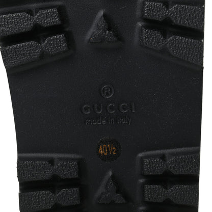 Gucci Metallic Calfskin Web Platform Lug Sole Sandals 40.5 Gold 6 of 8