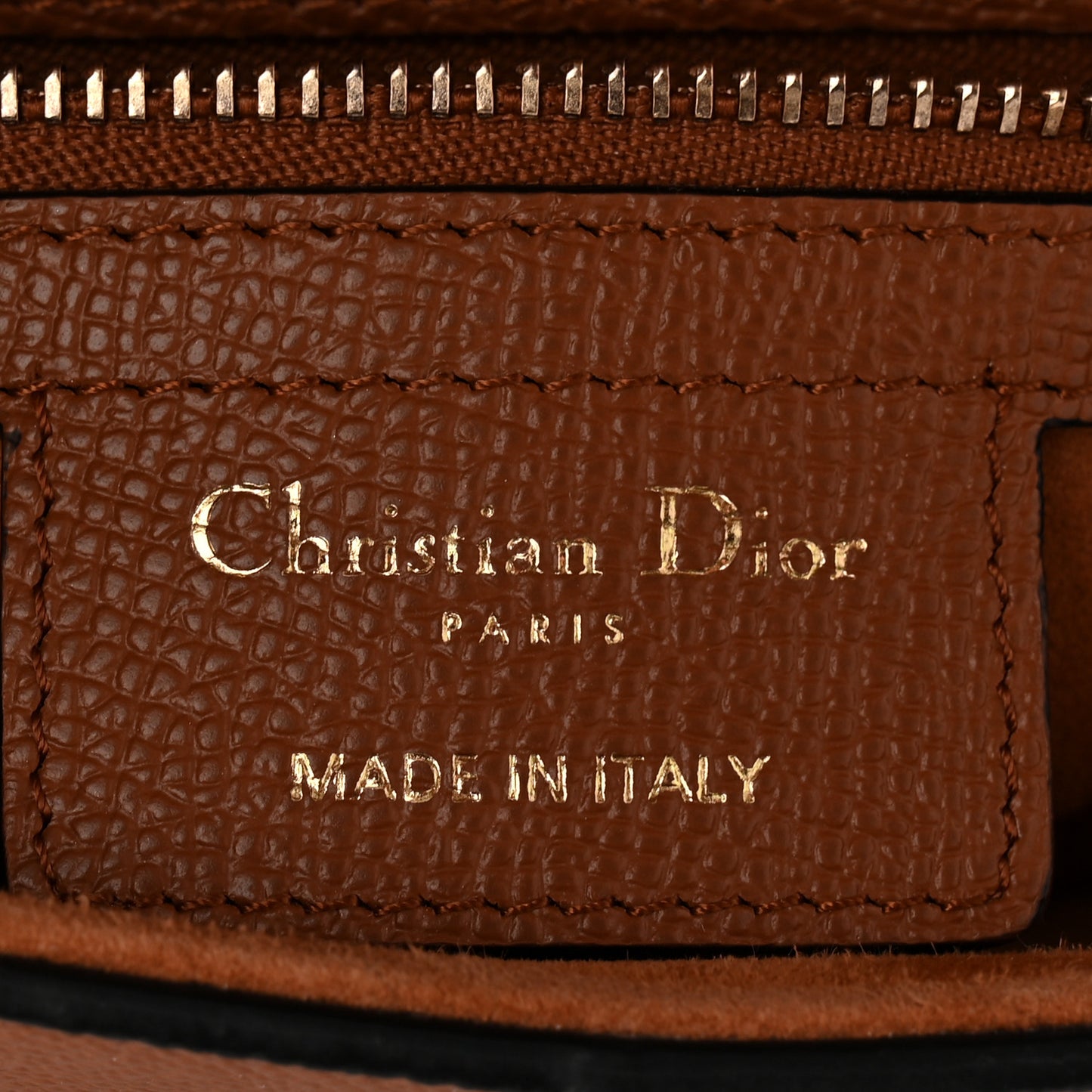 Grained Calfskin Saddle Bag Camello