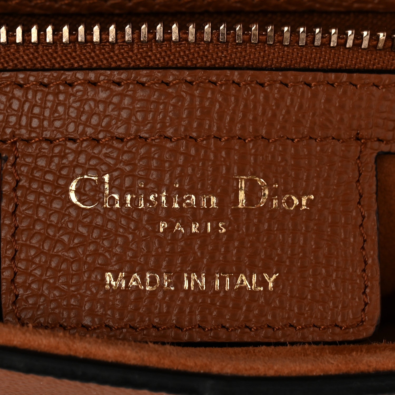 Christian Dior Grained Calfskin Saddle Bag Camello 6 of 10