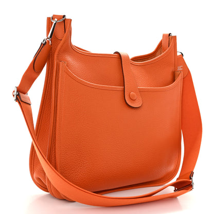 Hermes Taurillon Clemence Evelyne III GM Orange 3 of 10