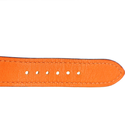Hermes Stainless Steel Swift 21mm Heure H Hour Quartz Watch Orange 6 of 9