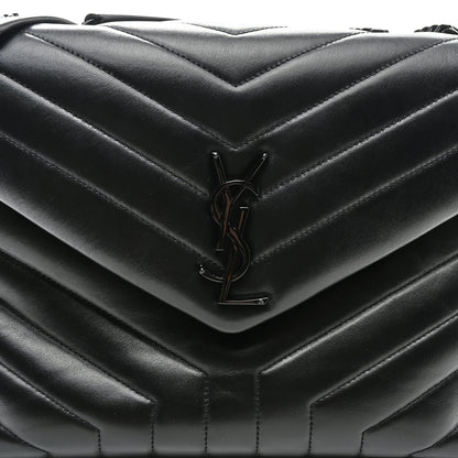 Saint Laurent Calfskin Y Quilted Monogram Monochrome Medium Loulou Chain Satchel Black 9 of 11