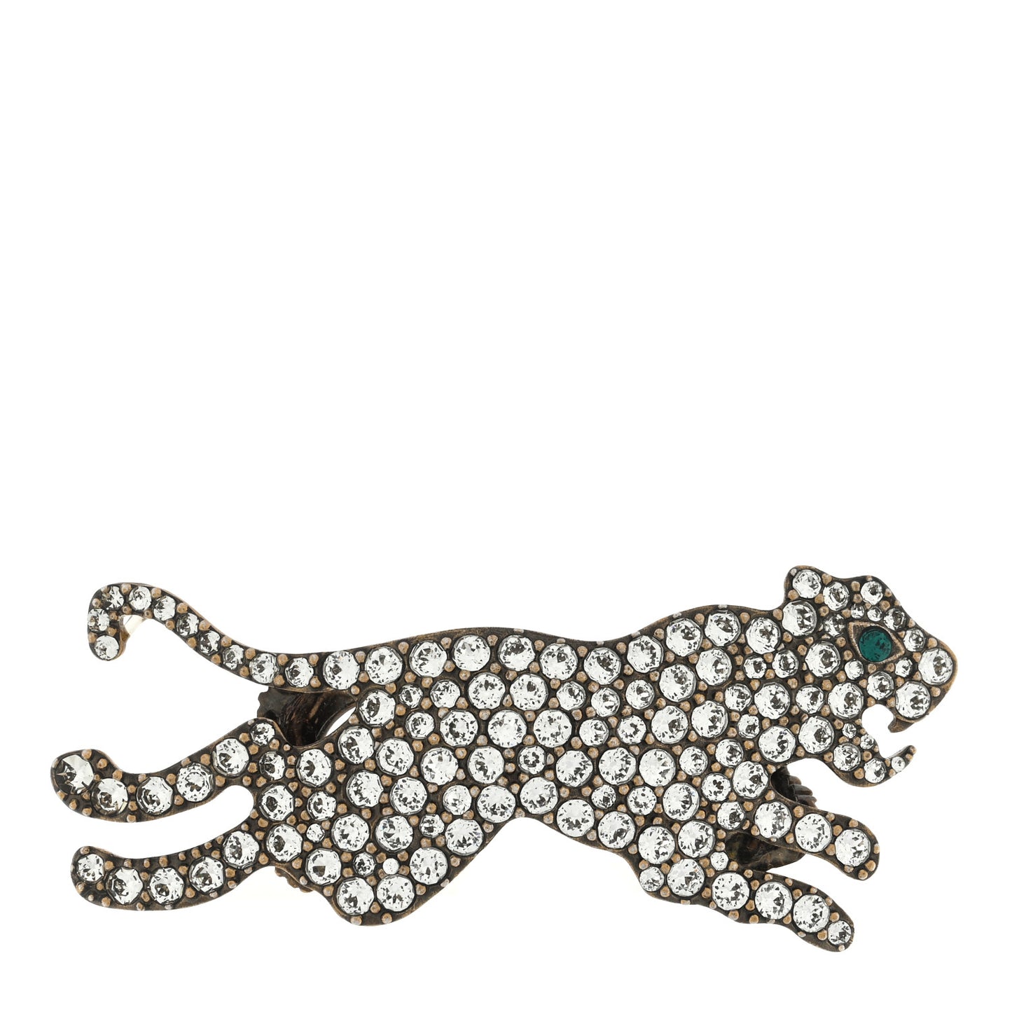 Crystal Tiger Multi-Finger Ring M Aged Gold Emerald