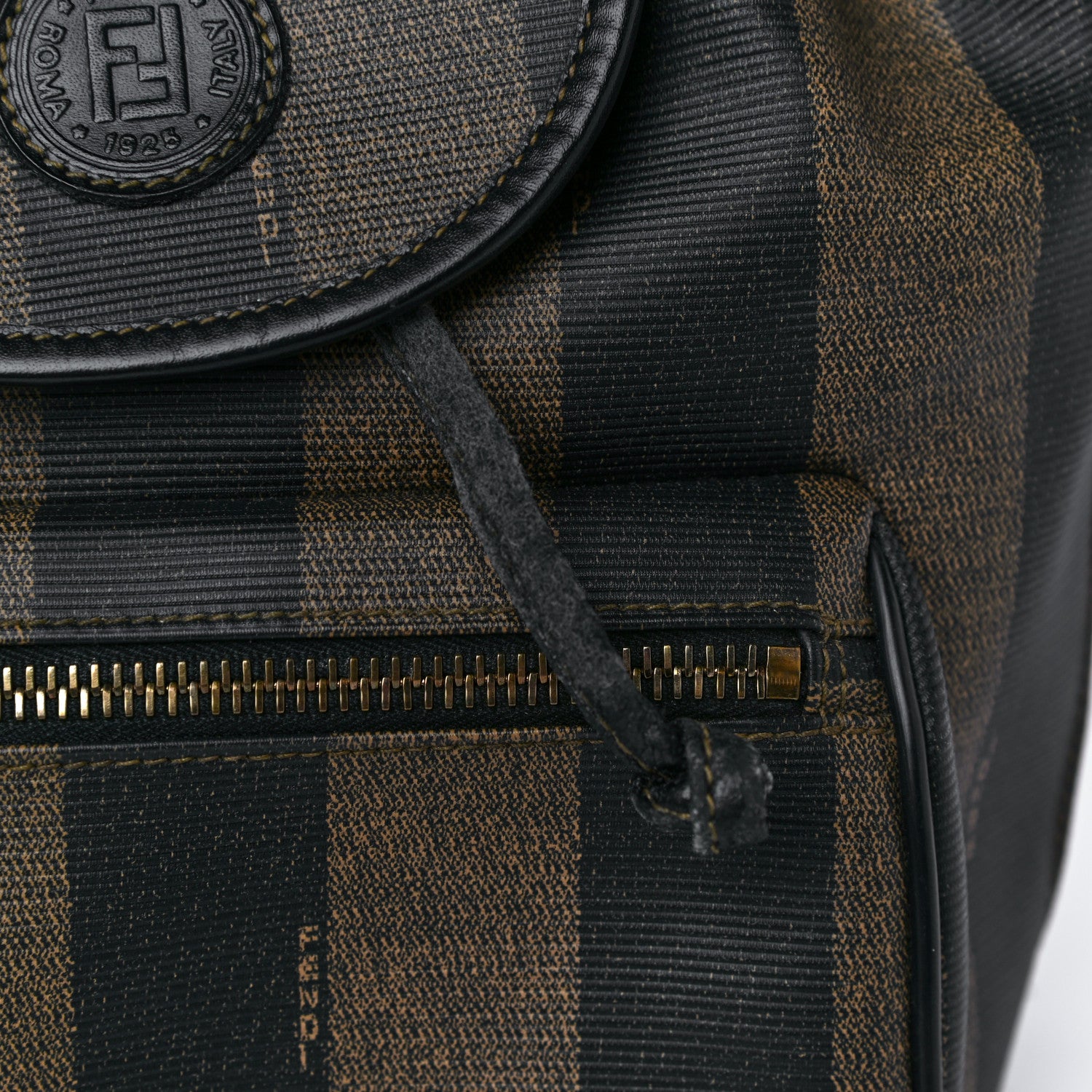 Fendi Coated Canvas Pequin Drawstring Backpack Tobacco 15 of 19