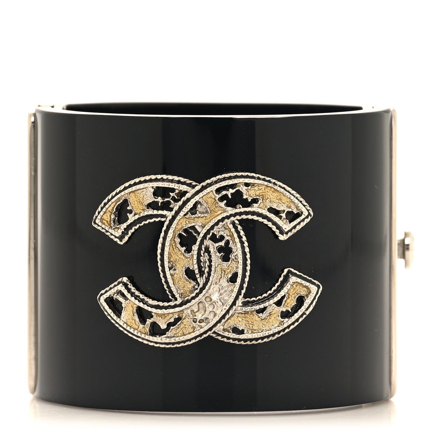 Resin CC Wide Cuff Black Gold