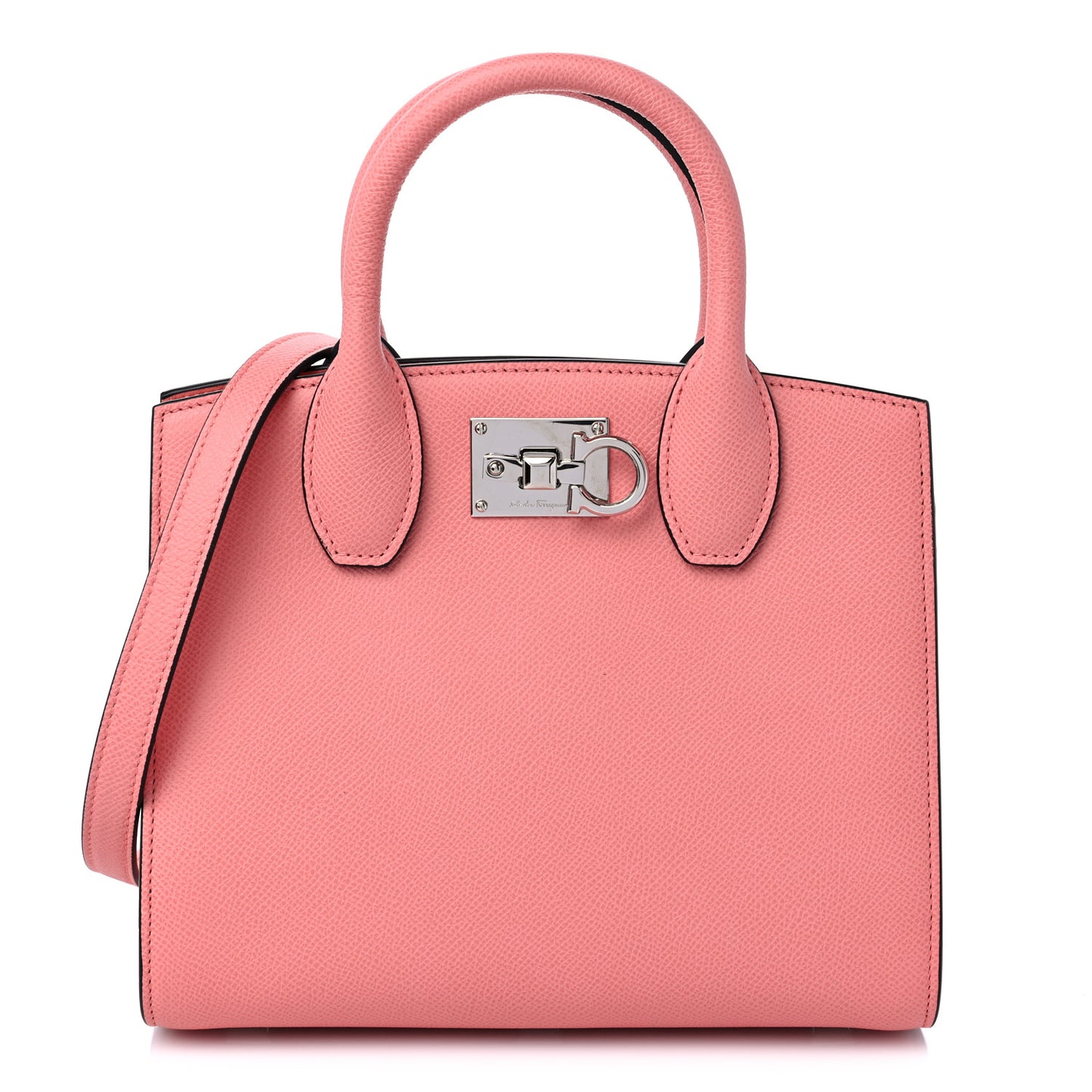 Calfskin Small Studio Box Bag Corallo