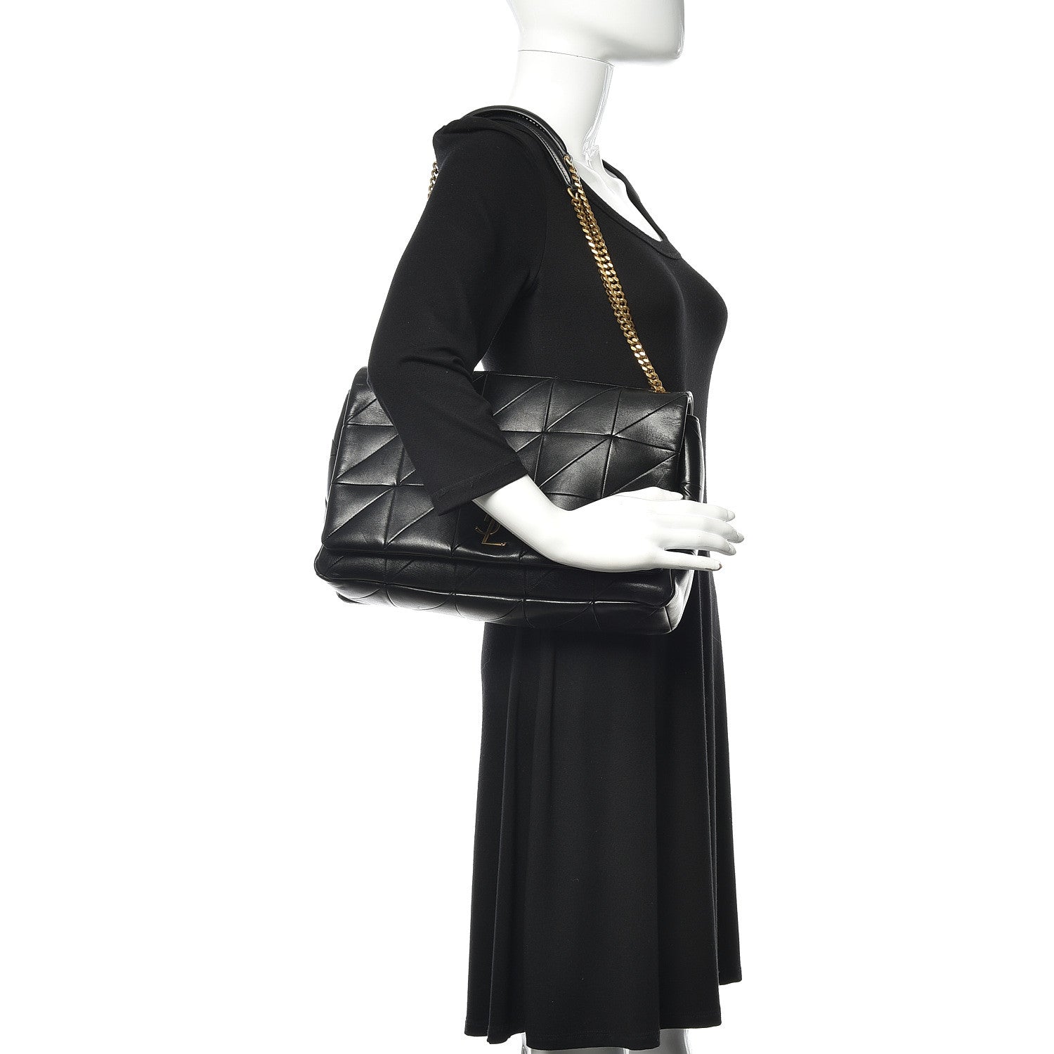 Saint Laurent Lambskin Patchwork Monogram Large Jamie Black 2 of 15