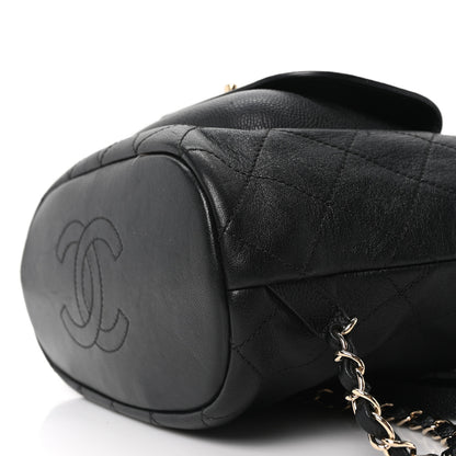 Chanel Sheepskin Caviar Quilted Daily Round Backpack Black 10 of 10