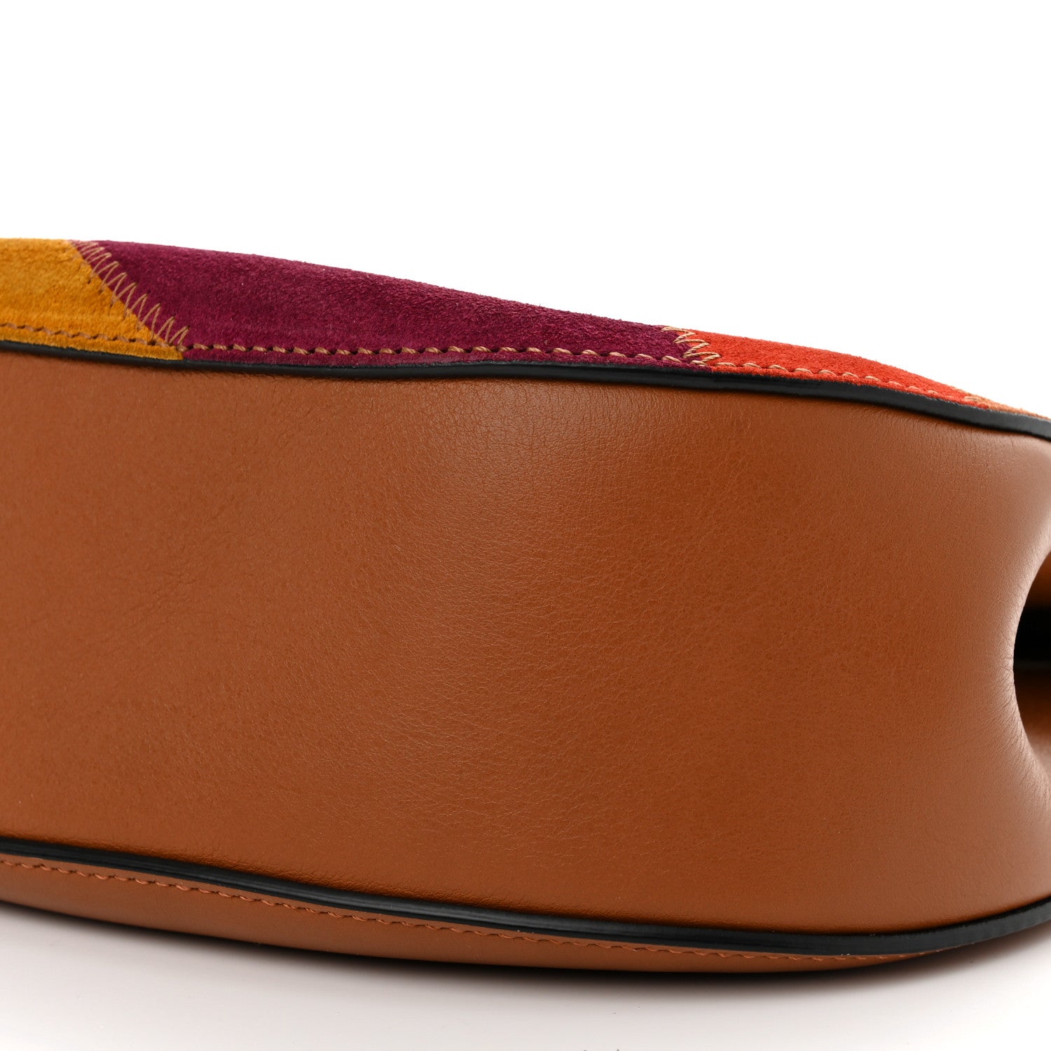 Chloe Calfskin Suede Rainbow Patchwork Drew Shoulder Bag Caramel 9 of 9