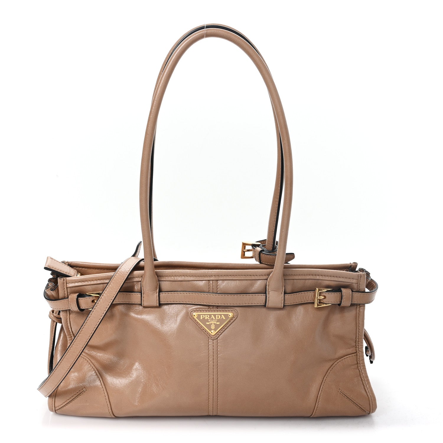 Prada Shiny Nappa Medium Bonnie Shoulder Bag Cameo 1 of 9