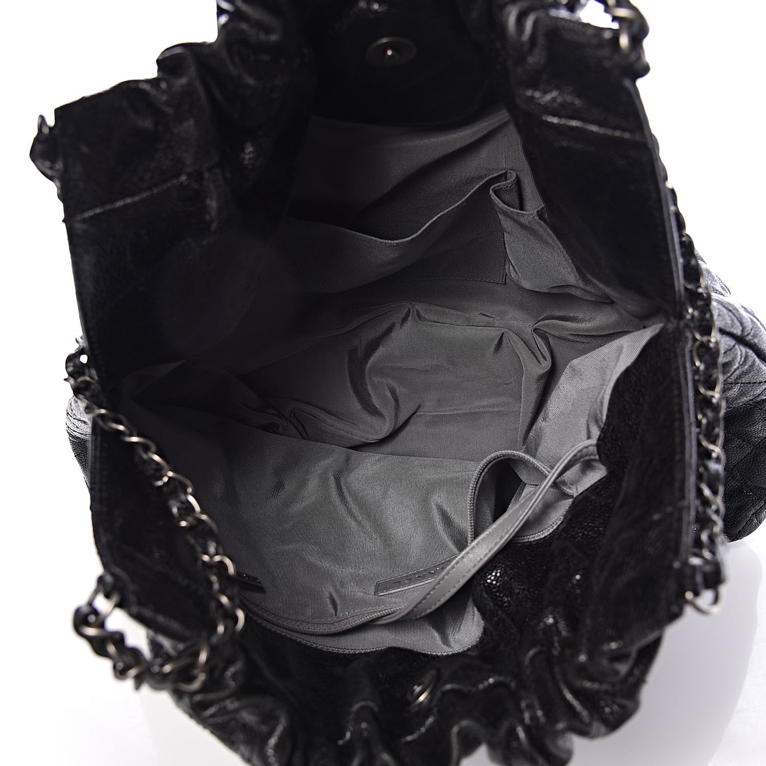 Chanel Distressed Glazed Caviar Quilted Large Elastic Tote Black 5 of 10