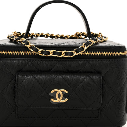 Chanel Caviar Quilted Polly Pocket East West Top Vanity With Chain Black 8 of 11