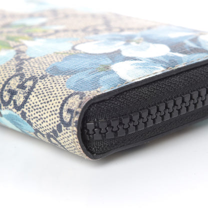 Gucci GG Supreme Monogram Blooms Zip Around Card Case Wallet Beige Blue Navy 8 of 10