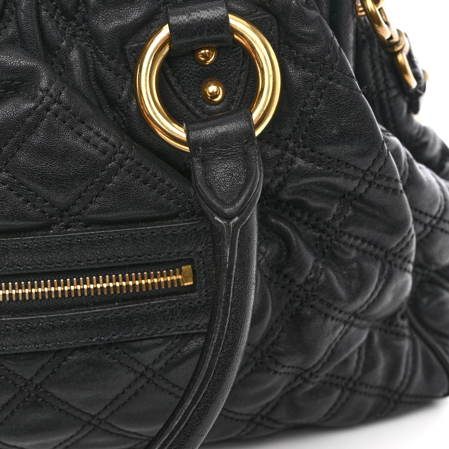 Calfskin Quilted Stam Black