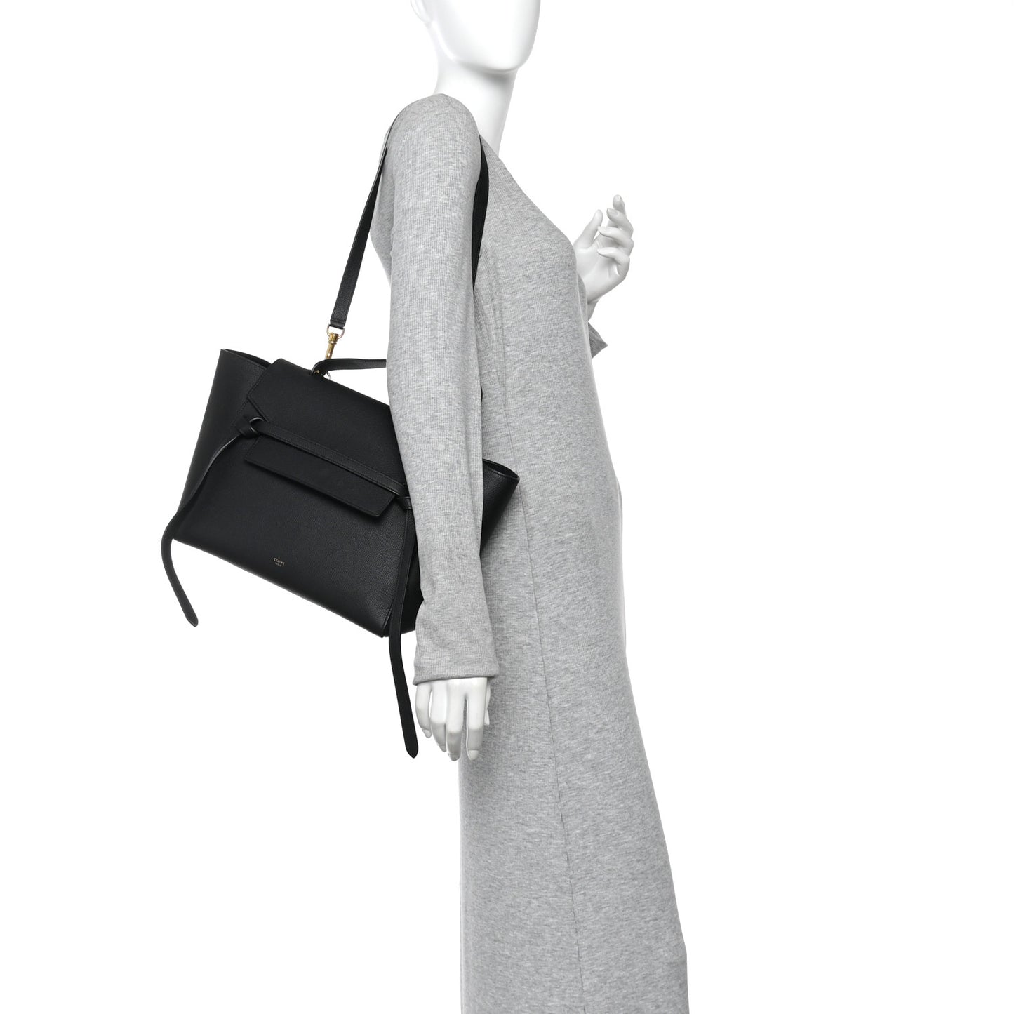Grained Calfskin Mini Belt Bag Black