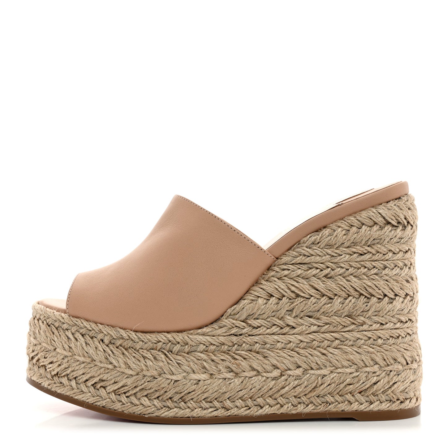 Calfskin Ariella Zeppa 130 Espadrille Sandals 36 Leche Scuro Naturel