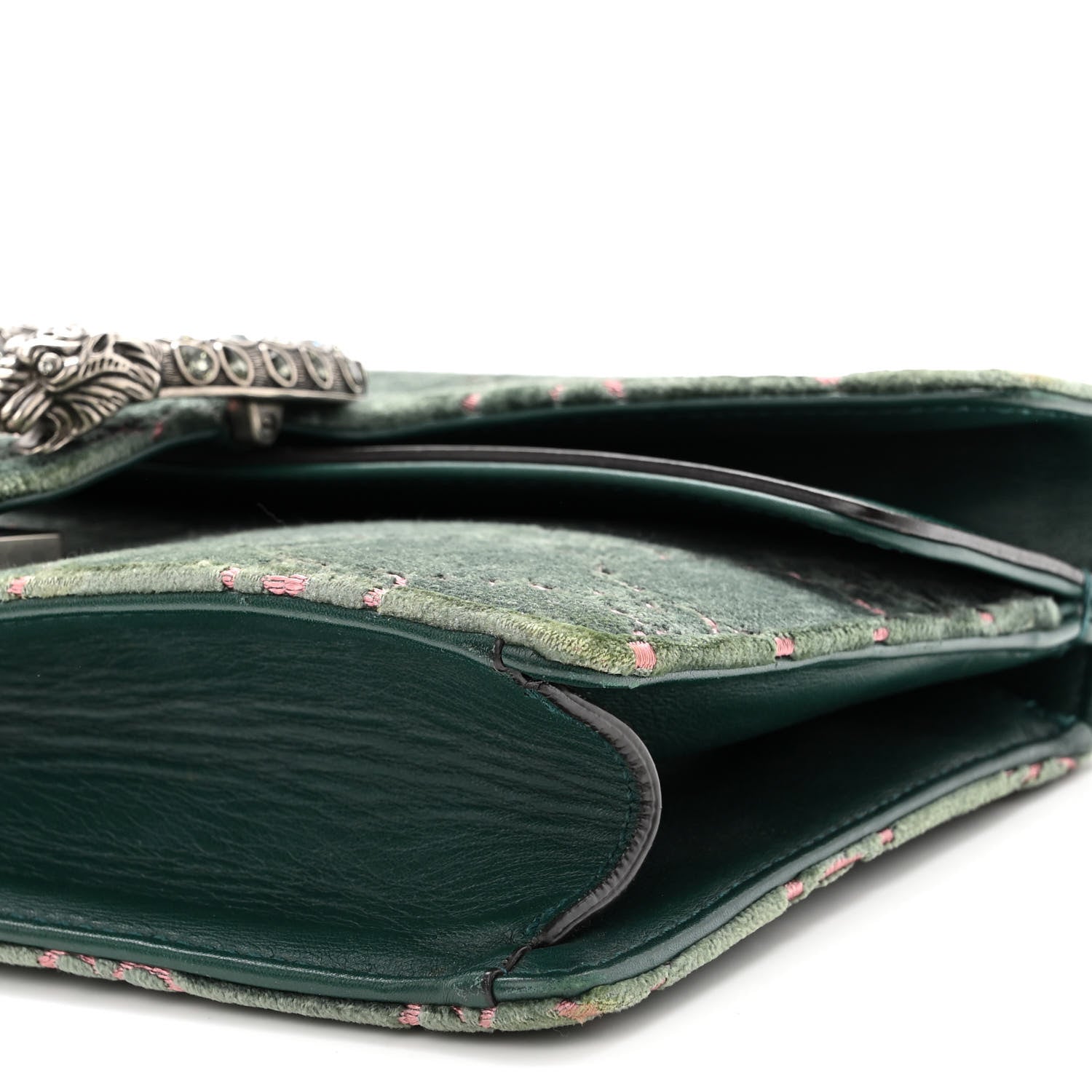 Gucci Velvet Moon Calfskin Crystal GG Monogram Small Dionysus Shoulder Bag Avio Dusty Pink Black Diamond 10 of 10
