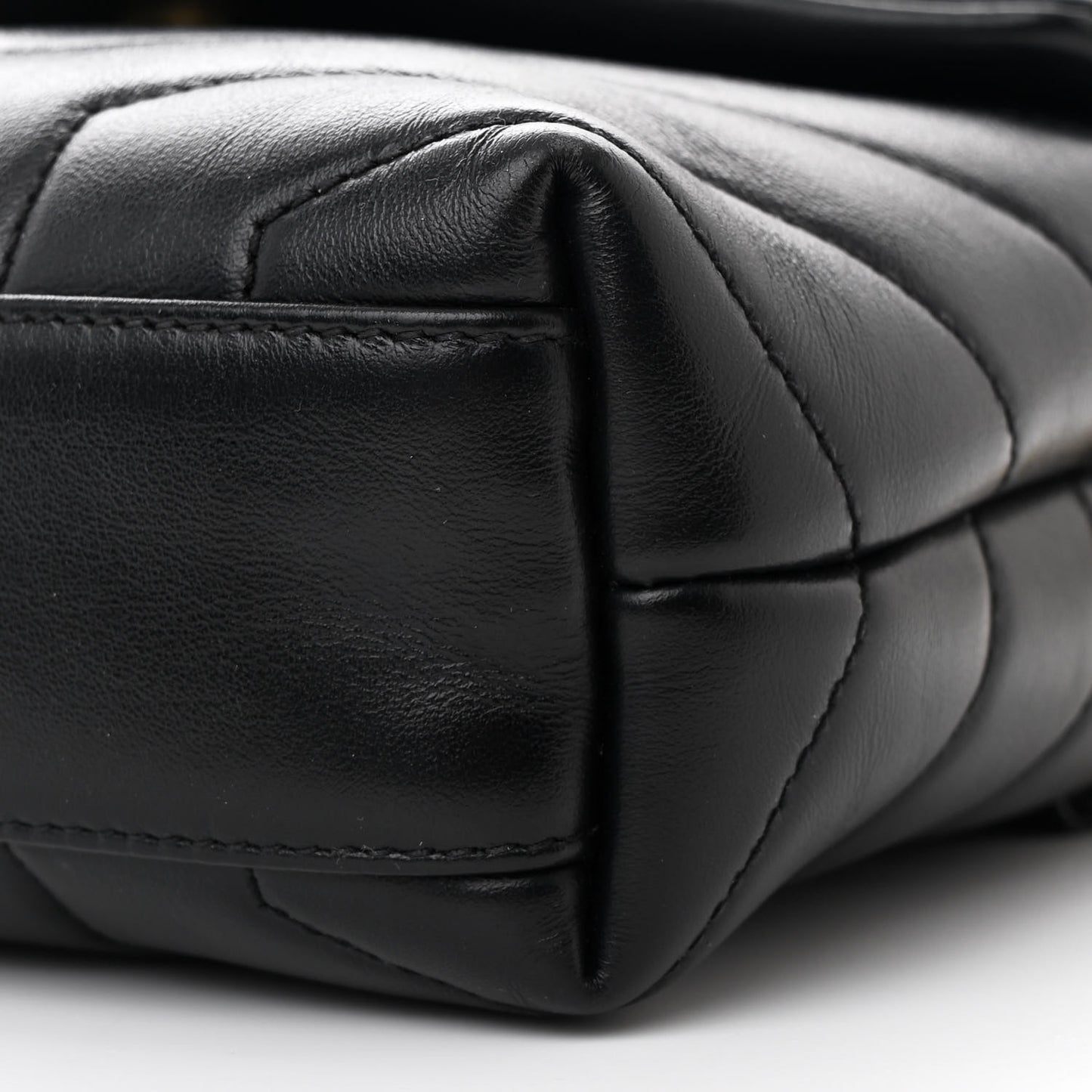 Calfskin Y Quilted Monogram Toy Loulou Crossbody Bag Black