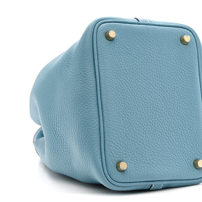 Hermes Taurillon Clemence Picotin Lock 18 PM New Blue Jean 9 of 10