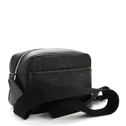 Gucci Piuma Calfskin Jumbo GG Embossed Medium Messenger Bag Black 3 of 10