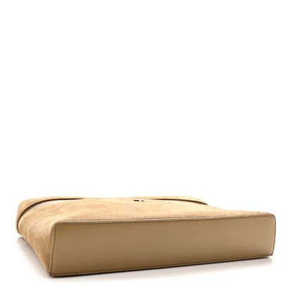 Chanel Suede Calfskin Large Trapeze Large Top Handle Slim Vanity With Chain Beige 4 of 10