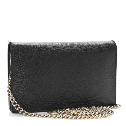 Gucci Dollar Calfskin Medium Betty Chain Wallet Black 3 of 13