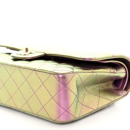 Chanel Iridescent Lambskin Quilted Medium Double Flap Purple 10 of 10