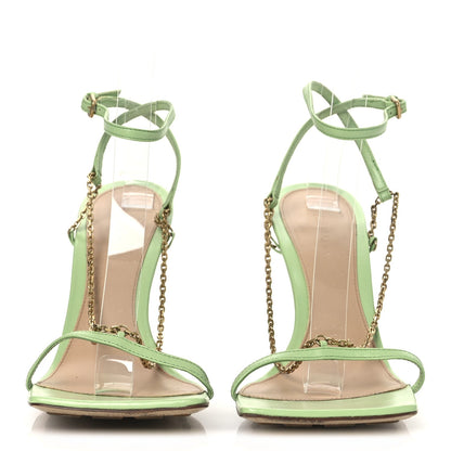 Bottega Veneta Lambskin Stretch Chain Strap 90mm Sandals 40.5 Pistachio 3 of 14