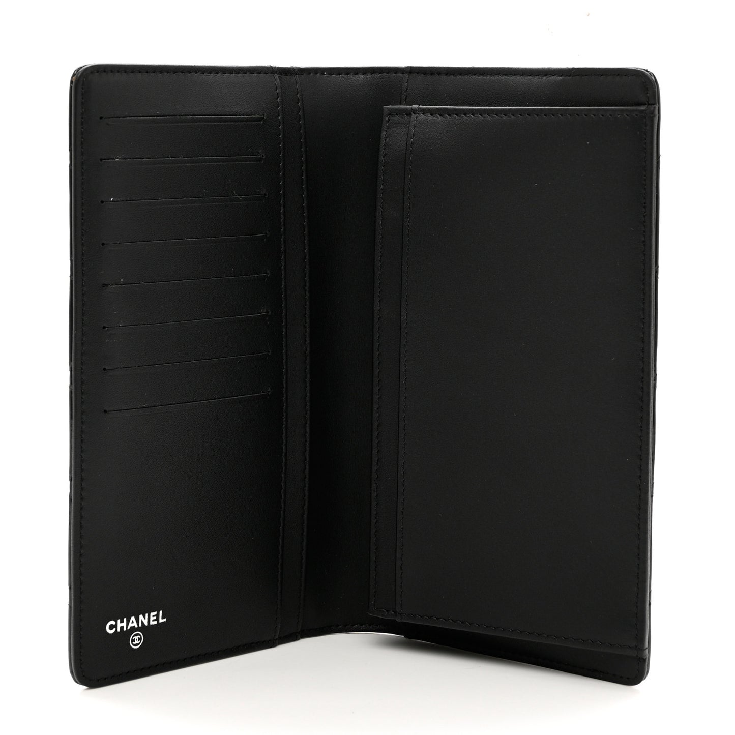 Patent Quilted Brilliant Yen Wallet Black