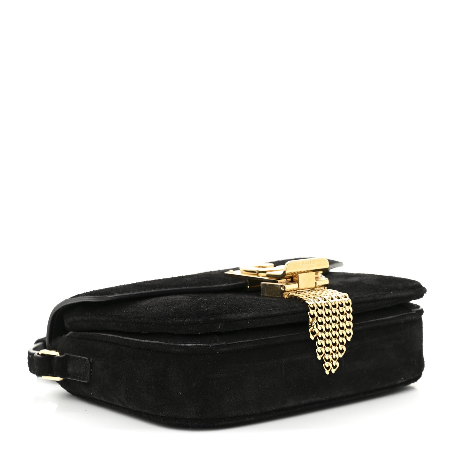 Suede Small Pampille C Bag Black