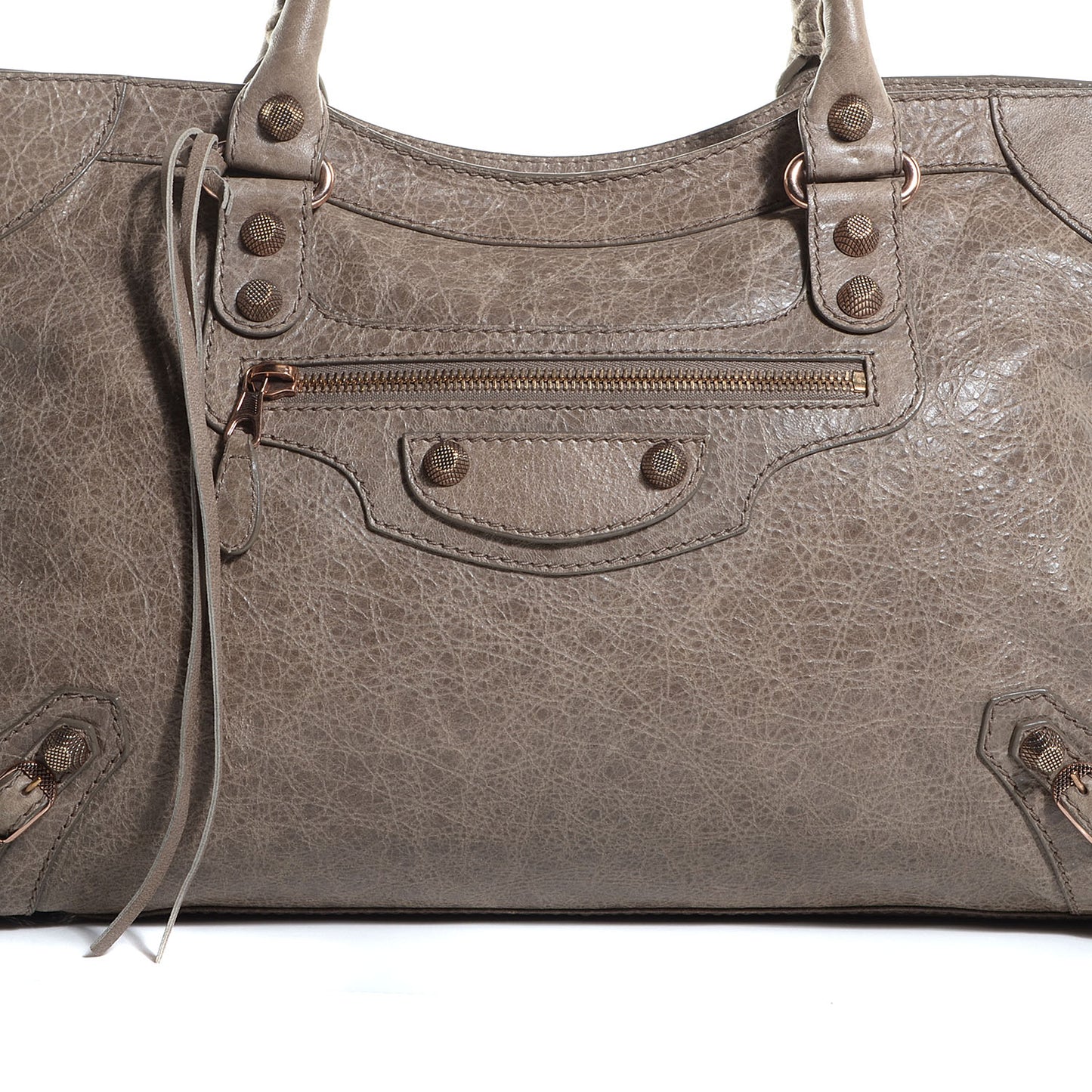 Agneau Giant 12 Rose Gold Hardware City Gris Poivre