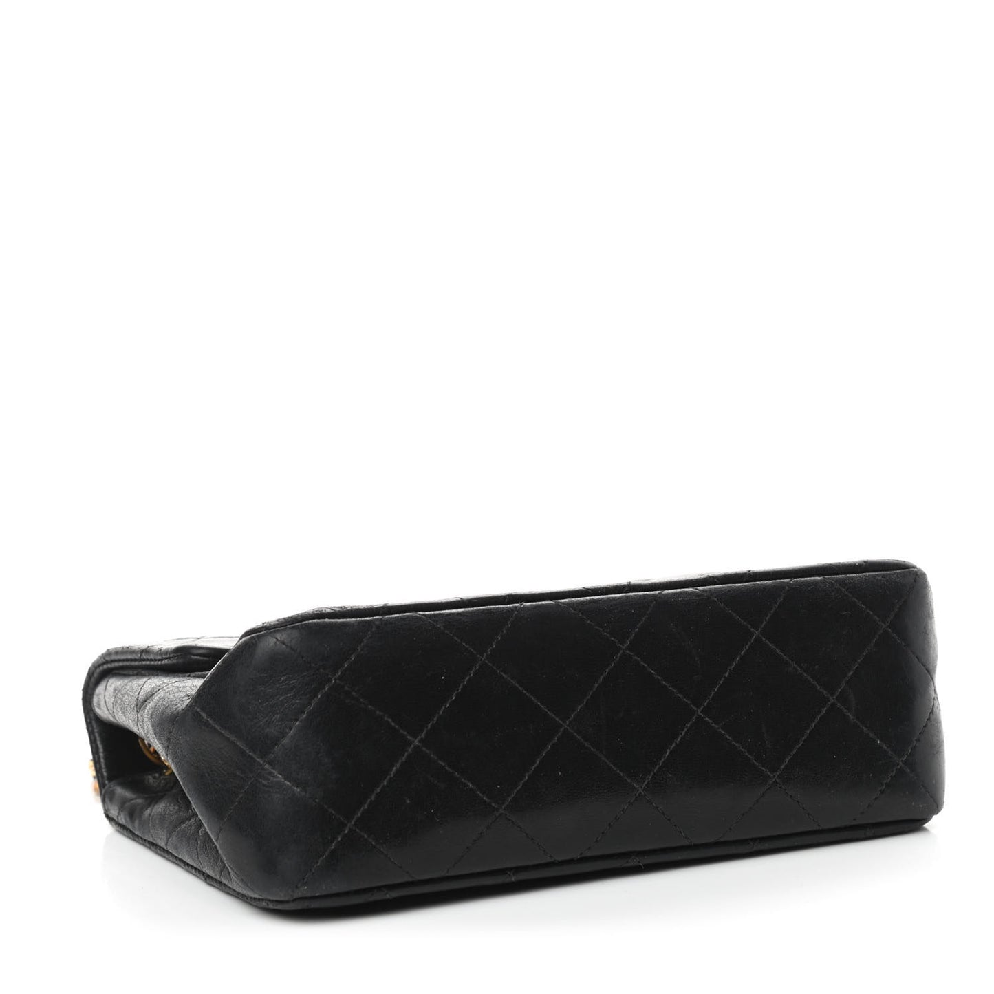 Lambskin Quilted Mini Square Flap Black