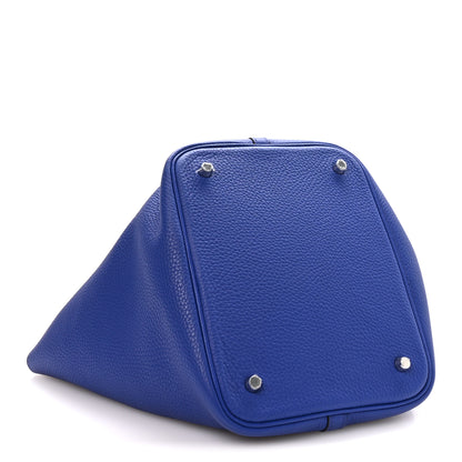 Hermes Taurillon Clemence Picotin Lock 18 PM Bleu Electrique 3 of 12