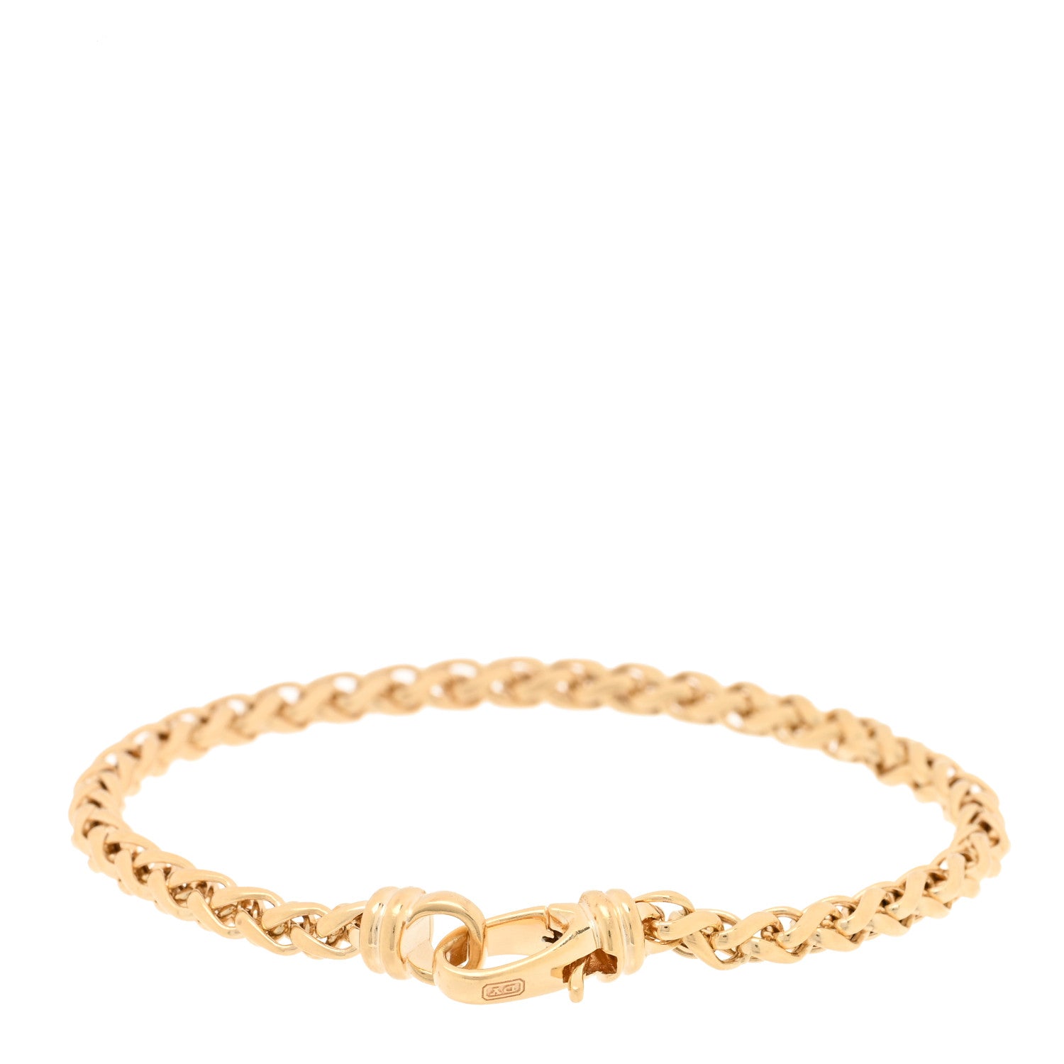 David Yurman 18K Yellow Gold 4mm Wheat Chain Bracelet 2 of 3