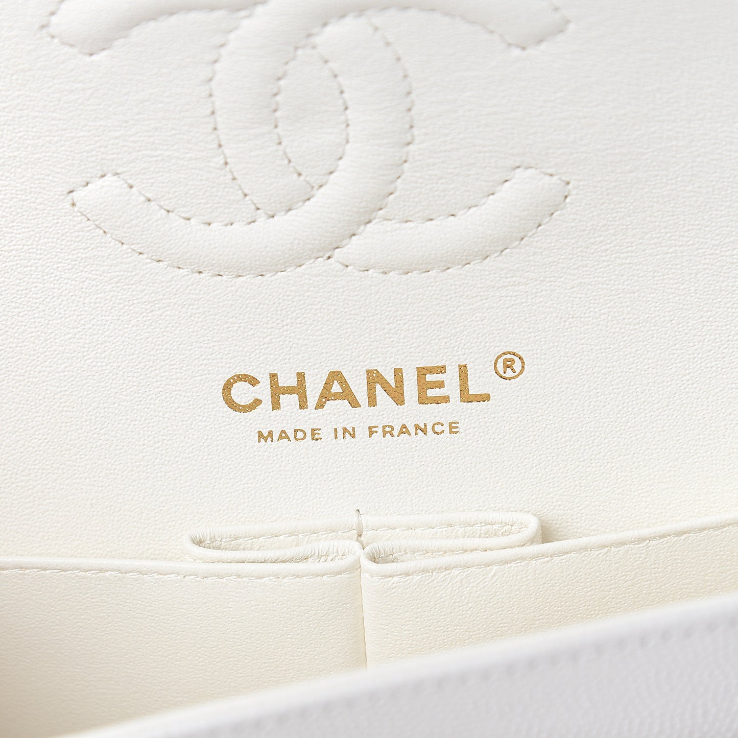 Caviar Quilted Small Double Flap White
