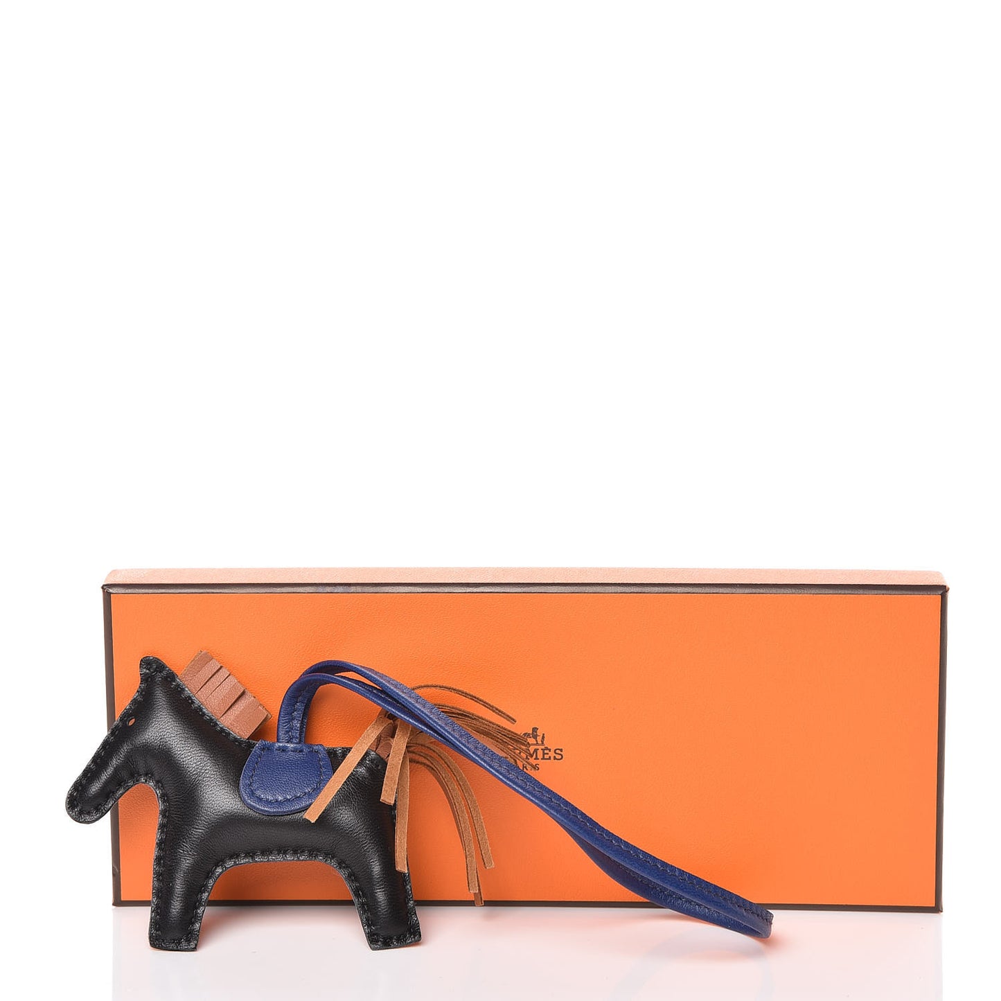 Milo Lambskin Grigri Rodeo Horse Bag Charm PM Black Bleu Saphir Gold