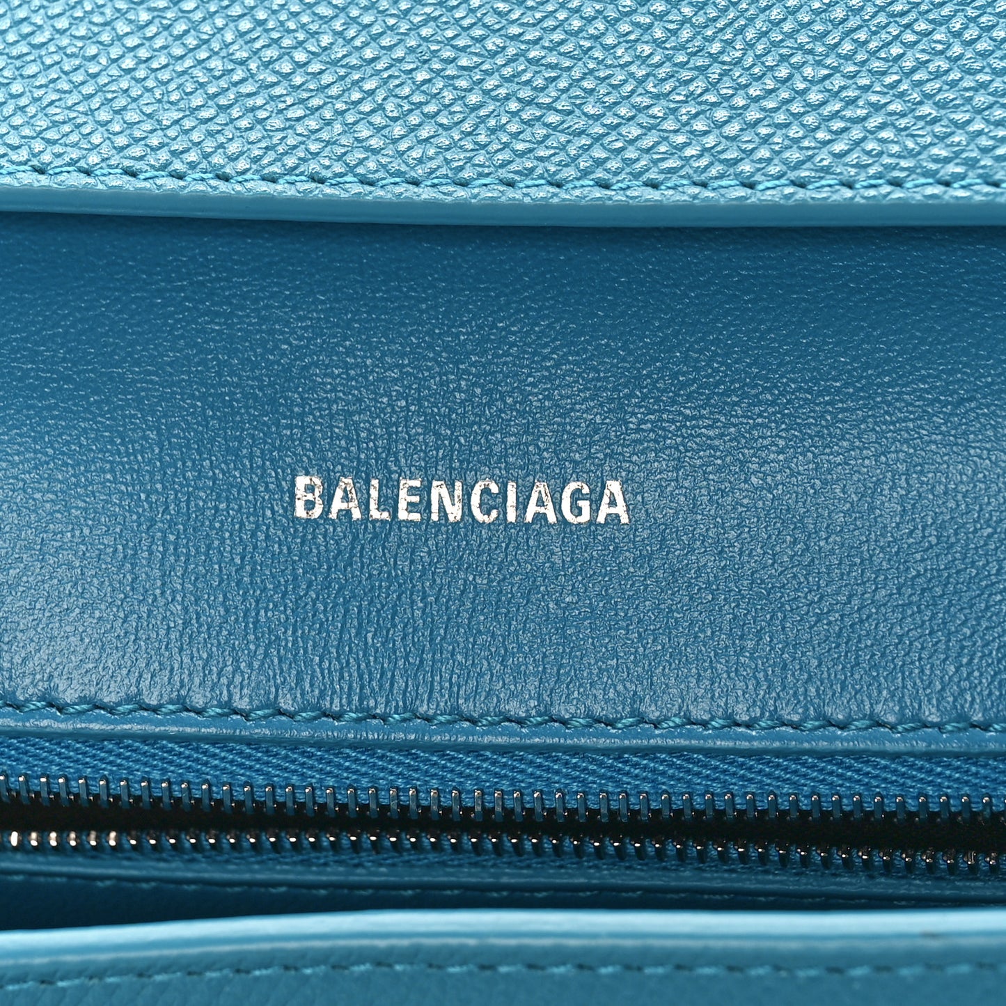 Grained Calfskin Small Downtown Shoulder Bag Turquoise