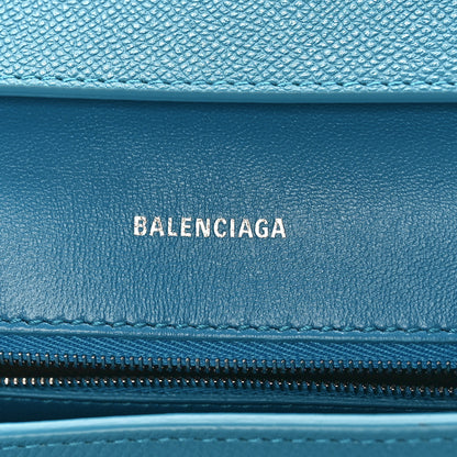 Balenciaga Grained Calfskin Small Downtown Shoulder Bag Turquoise 6 of 9