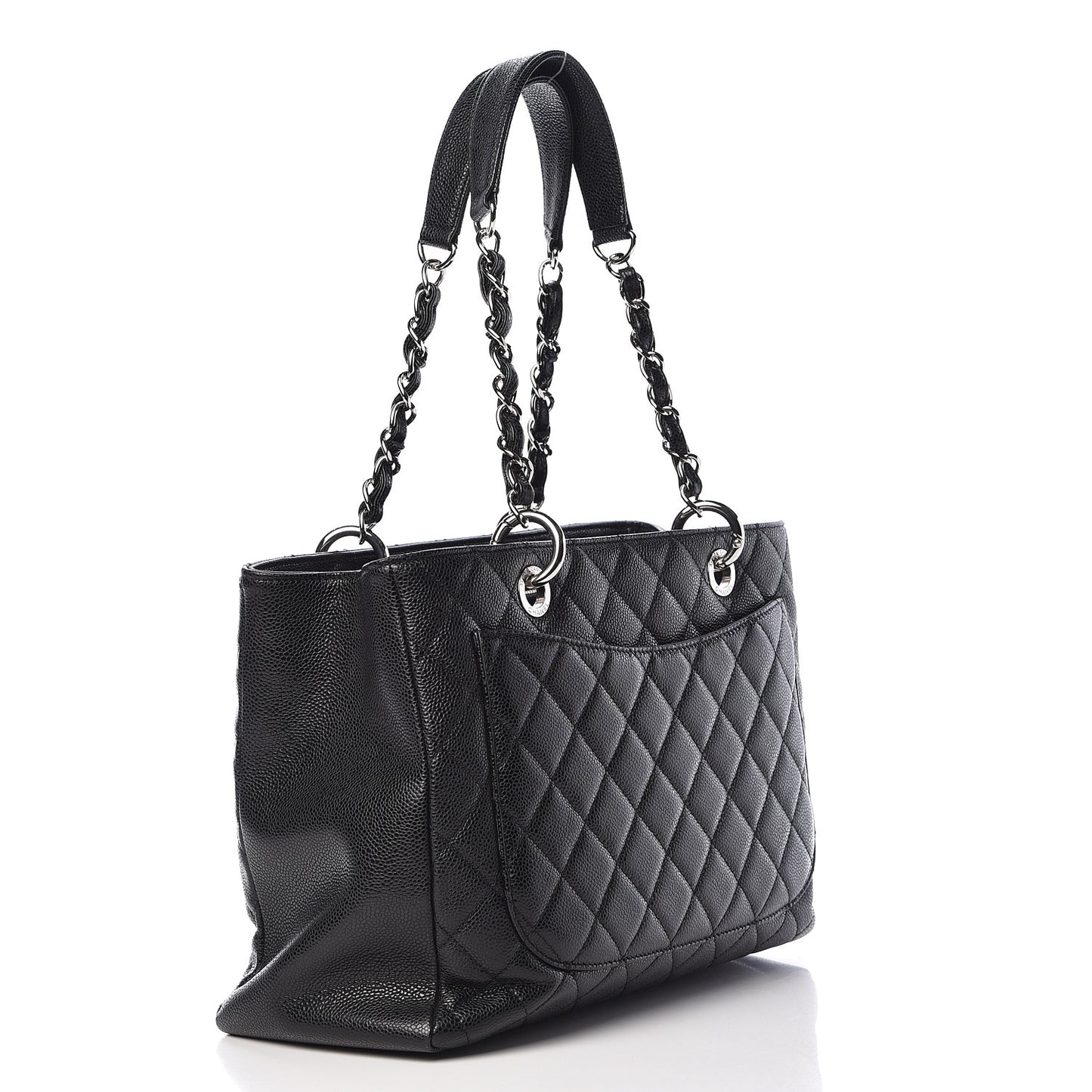 Caviar Quilted Grand Shopping Tote GST Black