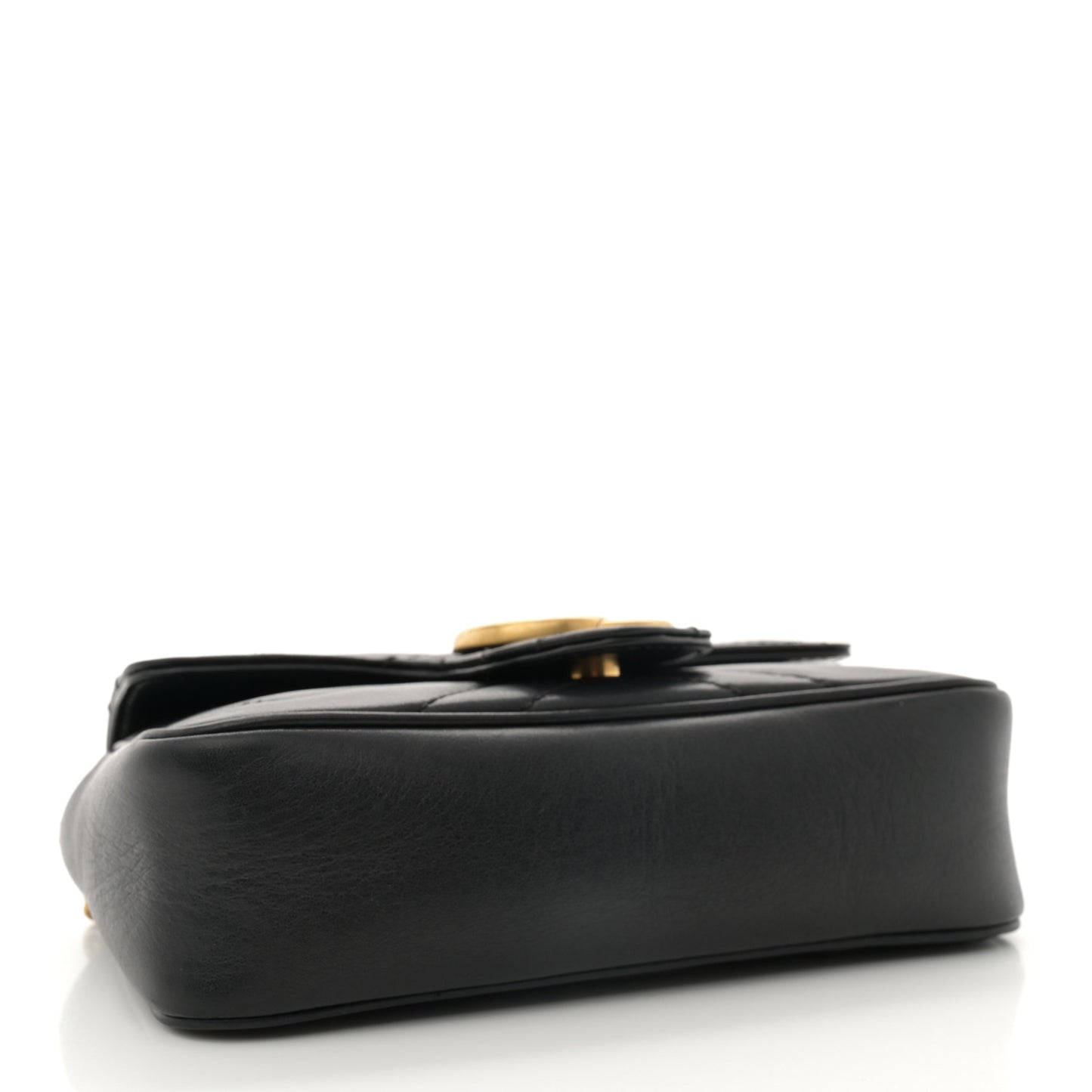 Calfskin Matelasse Super Mini GG Marmont Shoulder Bag Black