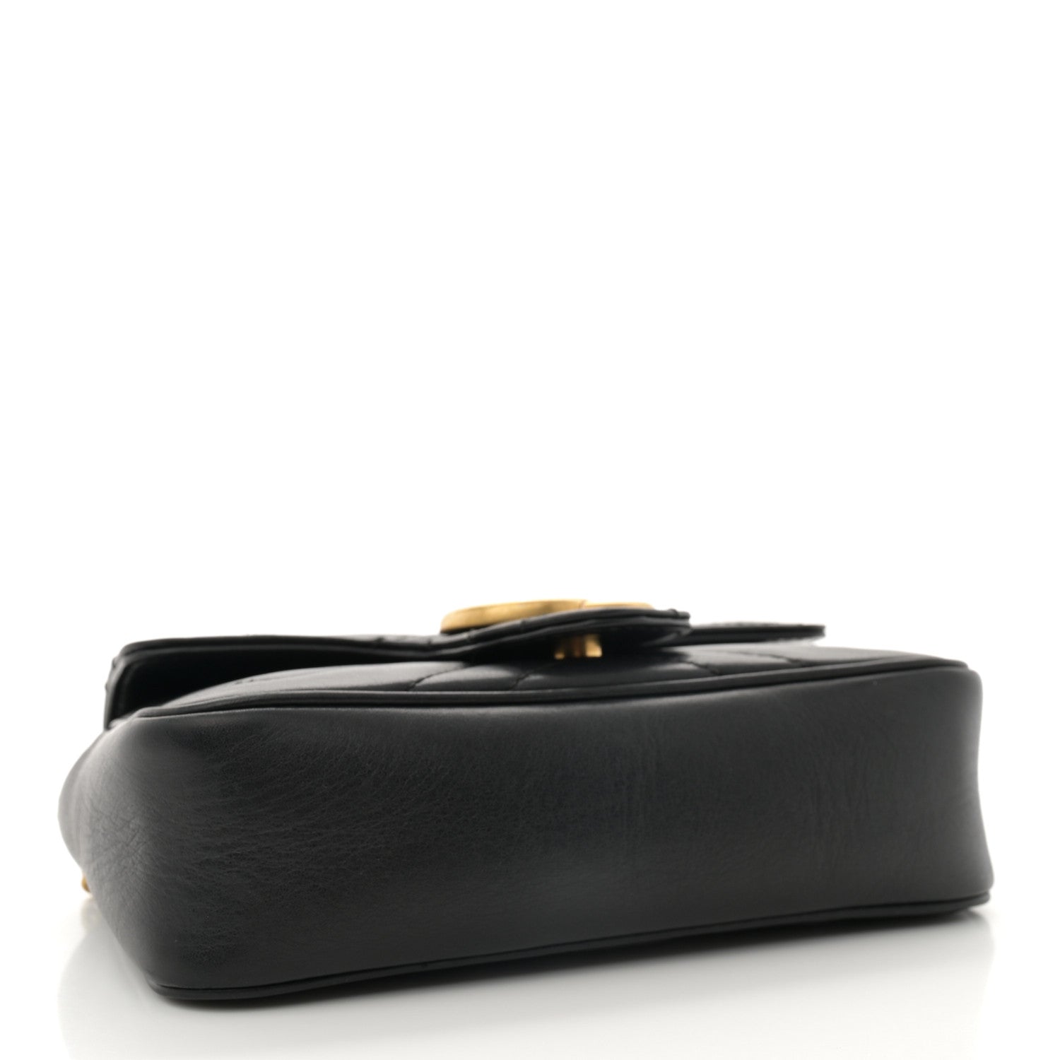 Gucci Calfskin Matelasse Super Mini GG Marmont Shoulder Bag Black 3 of 10