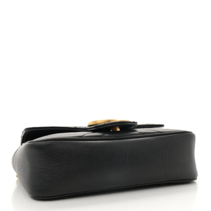 Gucci Calfskin Matelasse Super Mini GG Marmont Shoulder Bag Black 3 of 10