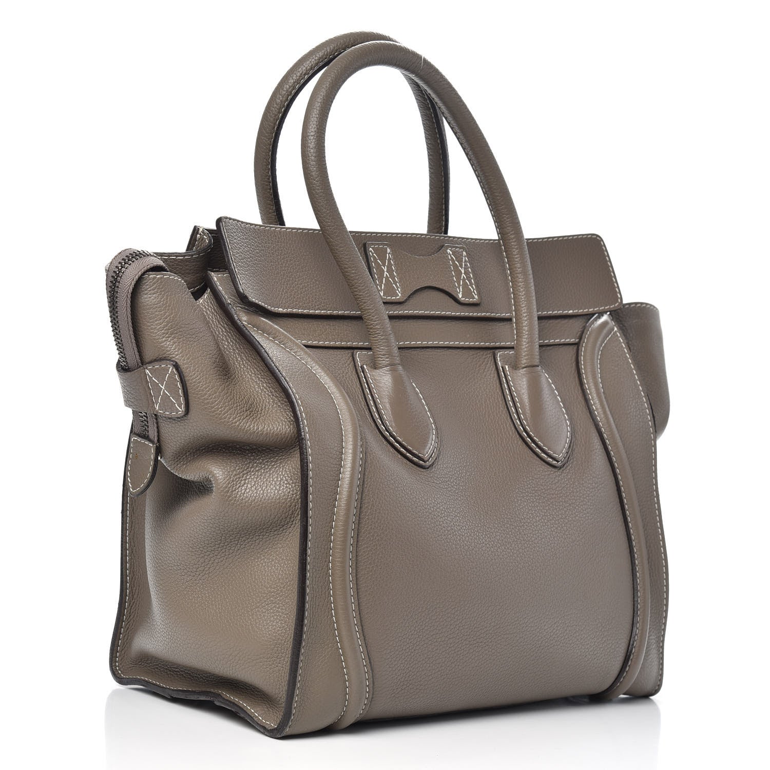 Celine Drummed Calfskin Mini Luggage Souris 3 of 13
