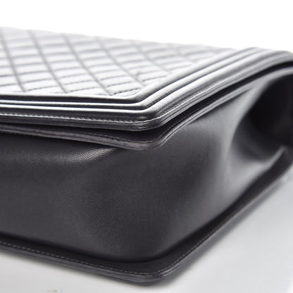 Chanel Lambskin Quilted Large Boy Flap Dark Grey 8 of 14