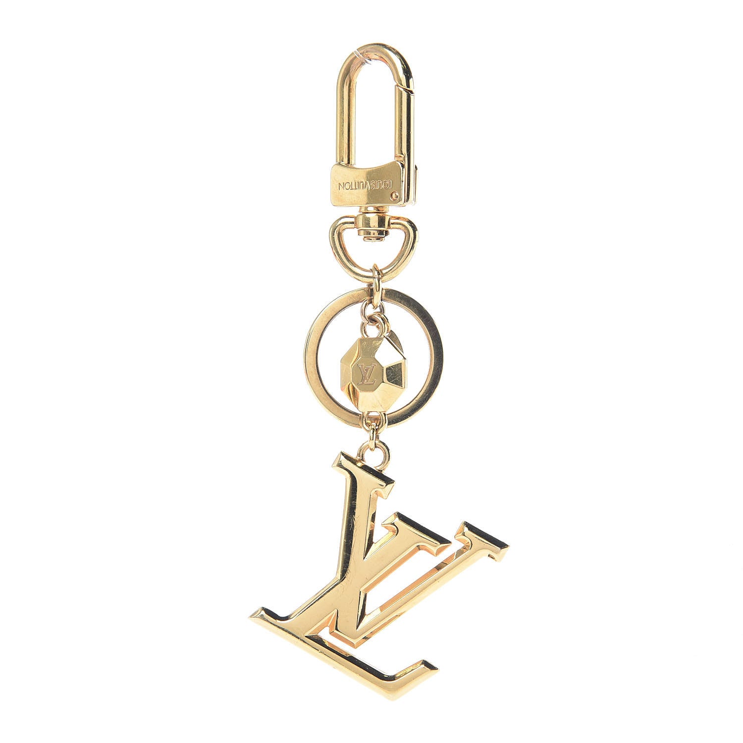 Louis Vuitton LV Facettes Bag Charm Key Holder Gold 1 of 4