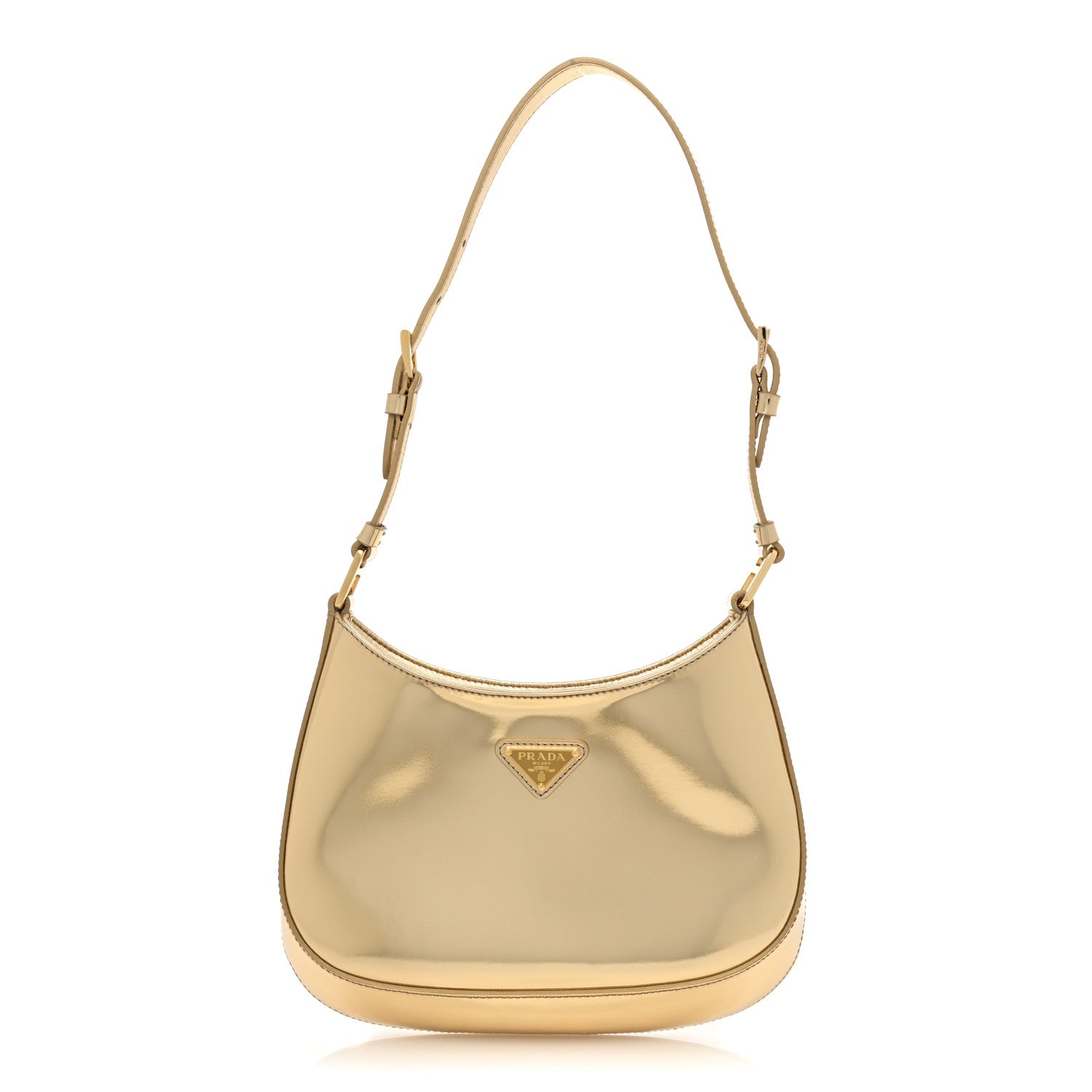 Prada Spazzolato Cleo Adjustable Strap Shoulder Bag Platino 1 of 7