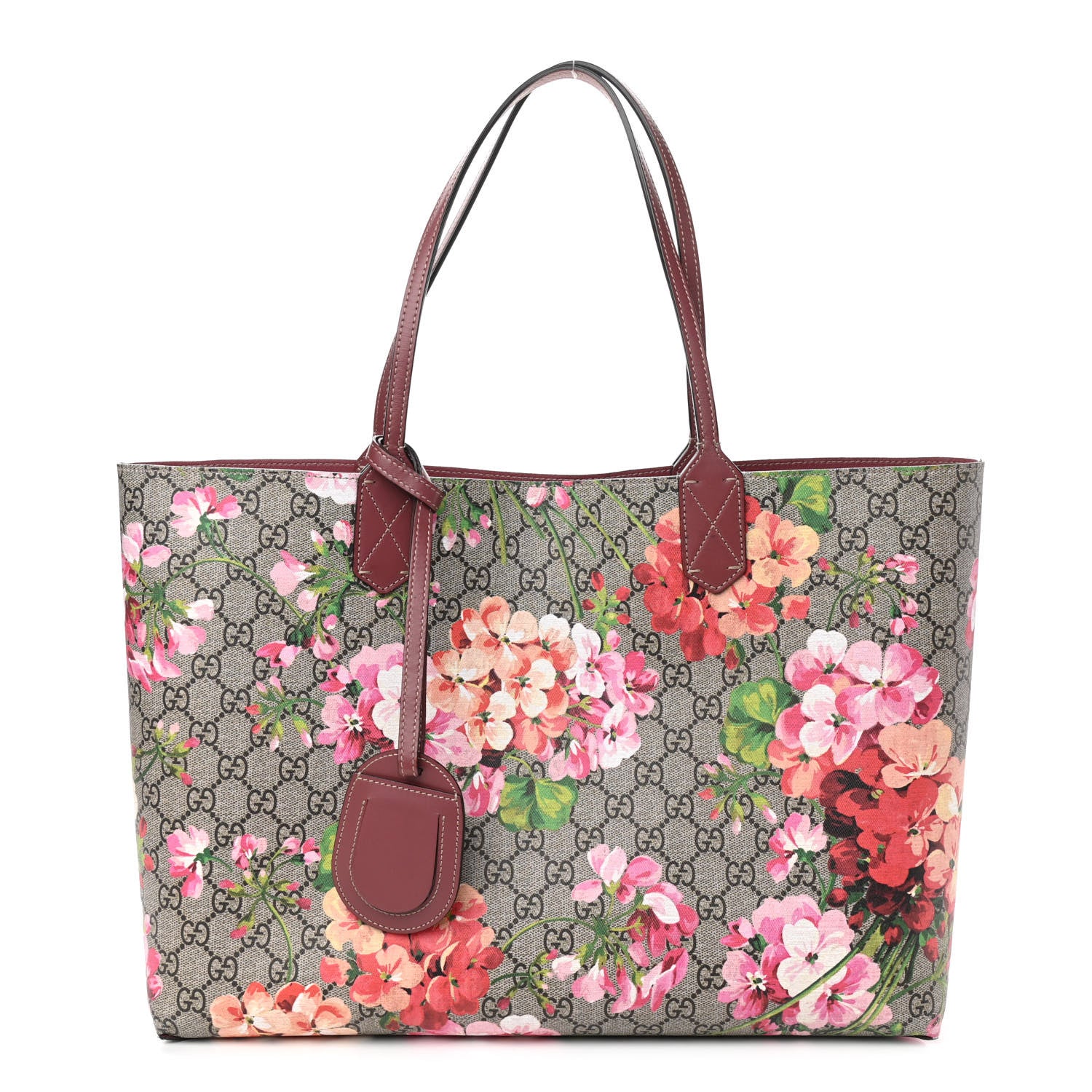 Gucci GG Supreme Monogram Blooms Medium Reversible Tote Beige Multicolor Dry Rose 1 of 15