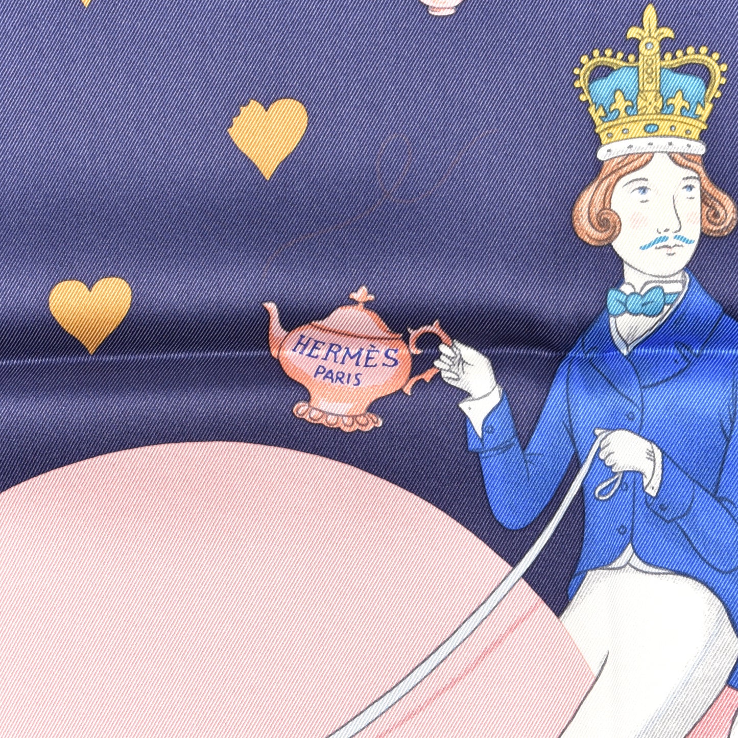 Silk Tea Time Scarf 70 Marine Vieux Rose